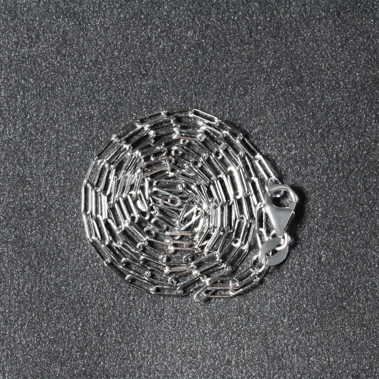 14K White Gold Fine Paperclip Chain (1.50 mm) - DestGlow