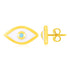 14K Yellow Gold Evil Eye Earrings with Enamel 