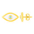14K Yellow Gold Evil Eye Earrings with Enamel by Avera Group