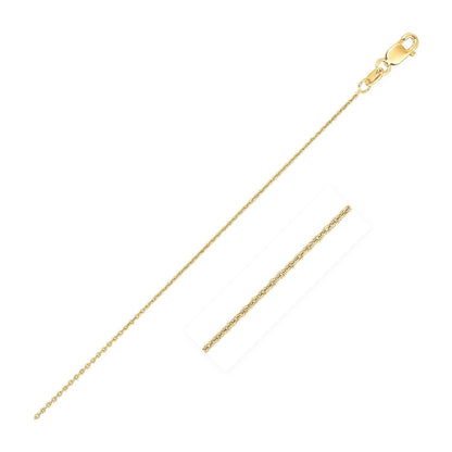 14k Yellow Gold Oval Cable Link Chain 0.6mm  DestGlow