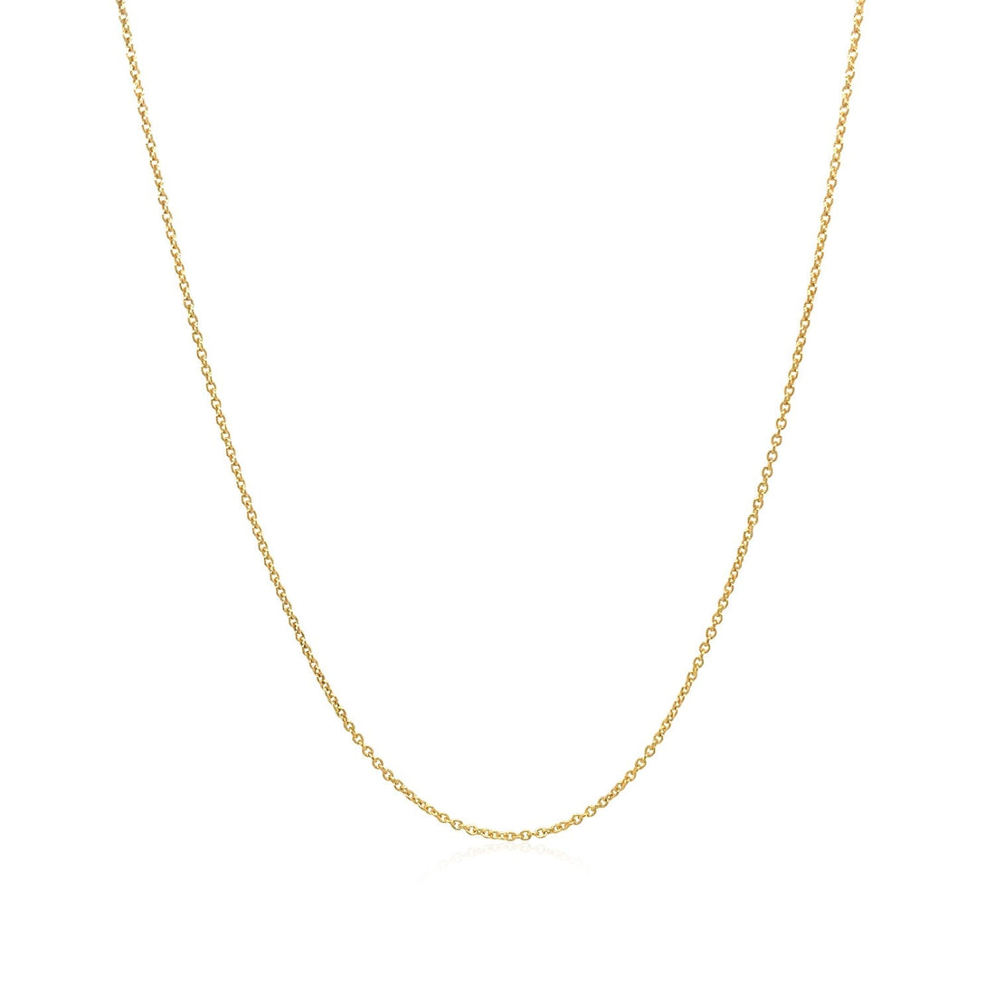14k Yellow Gold Oval Cable Link Chain (0.85 mm) - DestGlow