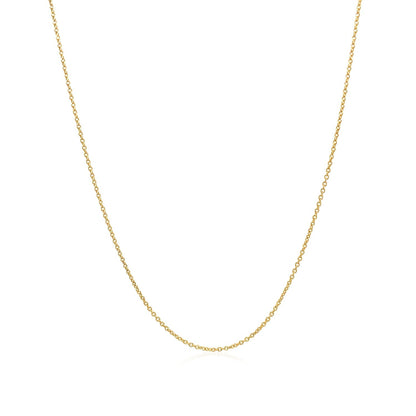 14k Yellow Gold Oval Cable Link Chain (0.85 mm) - DestGlow