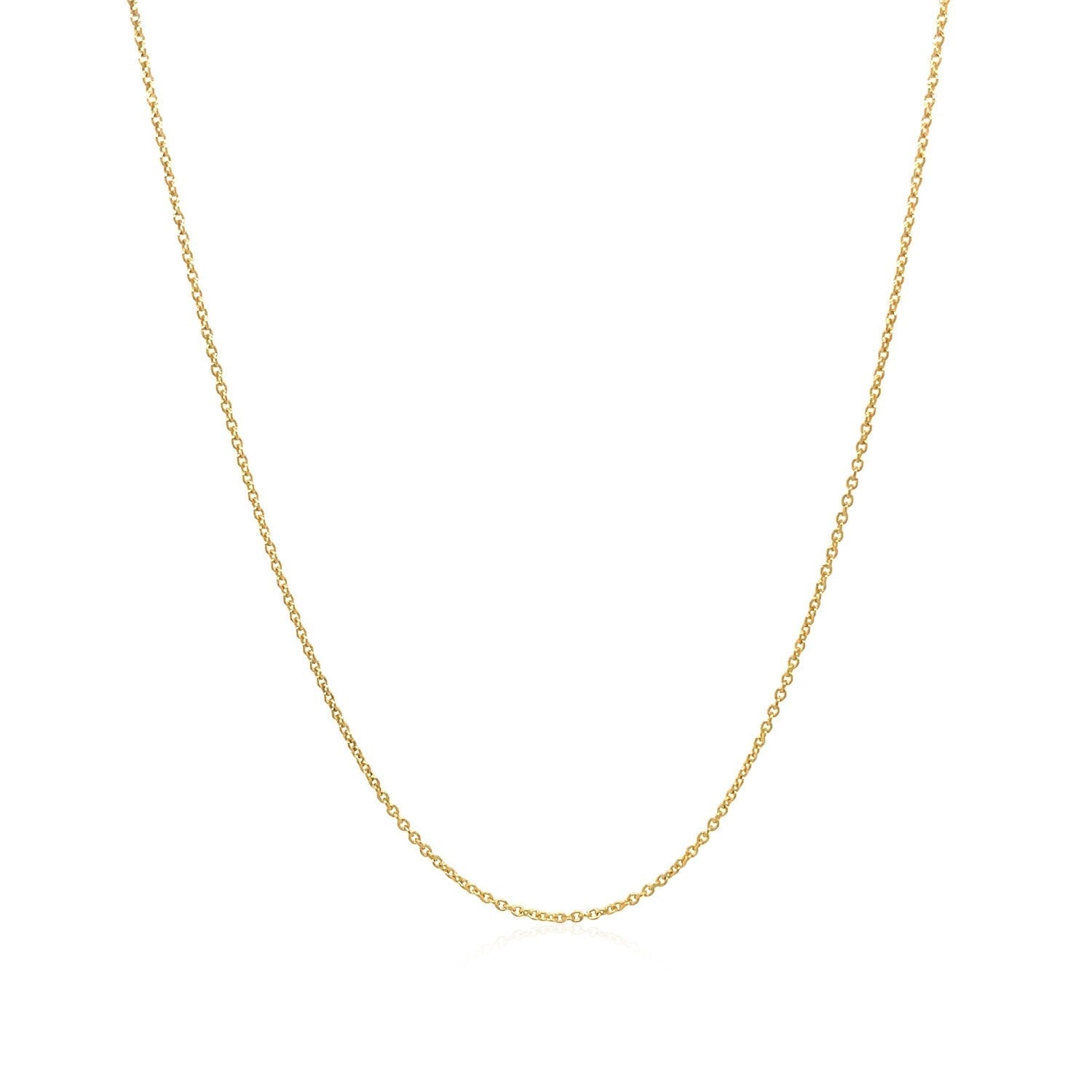 14k Yellow Gold Oval Cable Link Chain 0.6mm  DestGlow