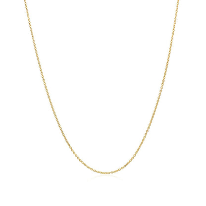 14k Yellow Gold Oval Cable Link Chain 0.6mm  DestGlow