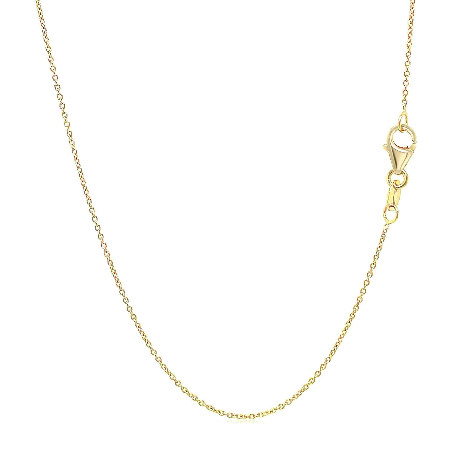 14k Yellow Gold Oval Cable Link Chain (0.85 mm) - DestGlow