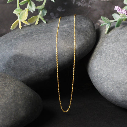 14k Yellow Gold Oval Cable Link Chain 0.6mm  DestGlow