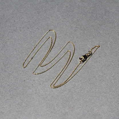 14k Yellow Gold Oval Cable Link Chain (0.85 mm) - DestGlow