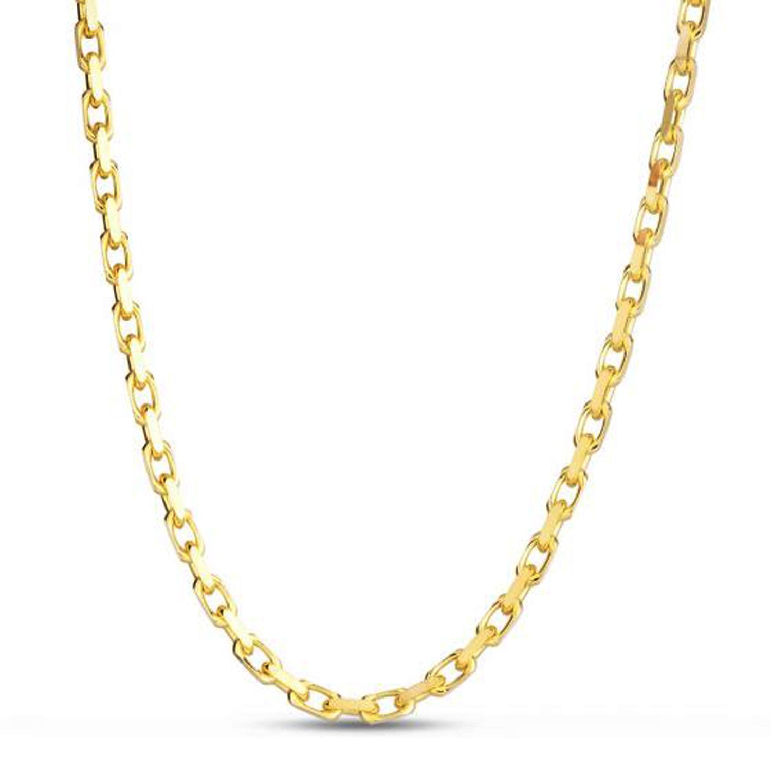 14k Yellow Gold French Cable Link Chain (3.60 mm)  DestGlow