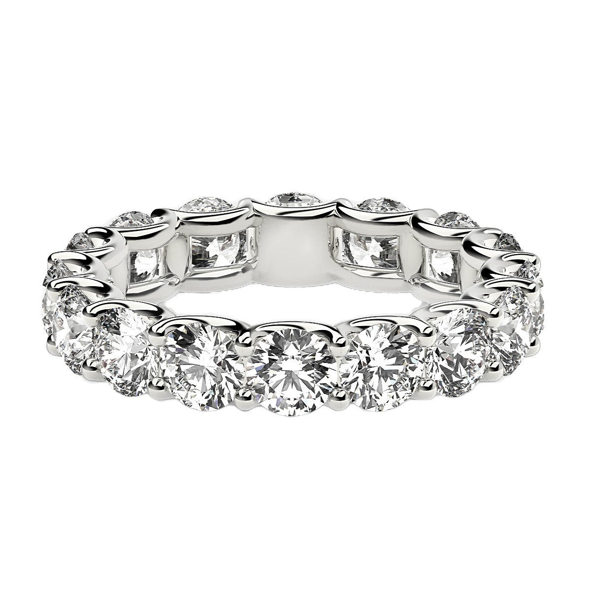 Round Cut Lab Grown Diamond Eternity Ring in 14k White Gold (4 cttw FG/VS2) by Bids.com