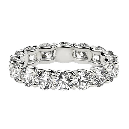Round Cut Lab Grown Diamond Eternity Ring in 14k White Gold (4 cttw FG/VS2) by Bids.com
