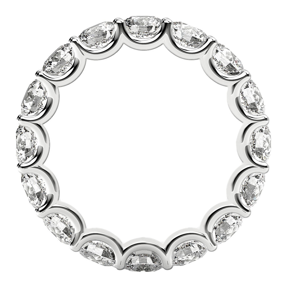 Round Cut Lab Grown Diamond Eternity Ring in 14k White Gold (4 cttw FG/VS2) by Bids.com