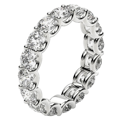 Round Cut Lab Grown Diamond Eternity Ring in 14k White Gold (4 cttw FG/VS2) by Bids.com