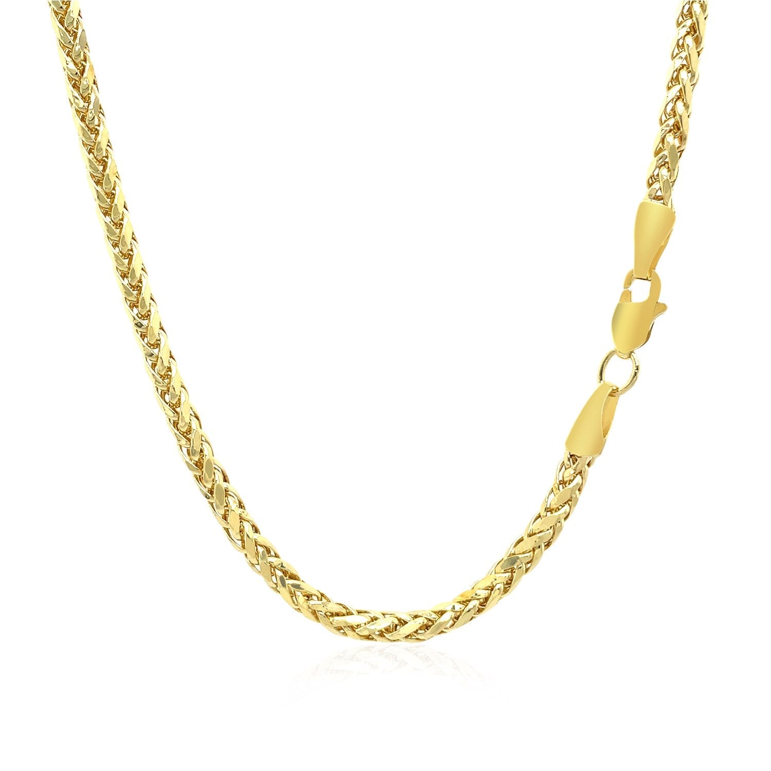2.7mm 14k Yellow Gold Lite Diamond Cut Round Franco Chain by Bids.com