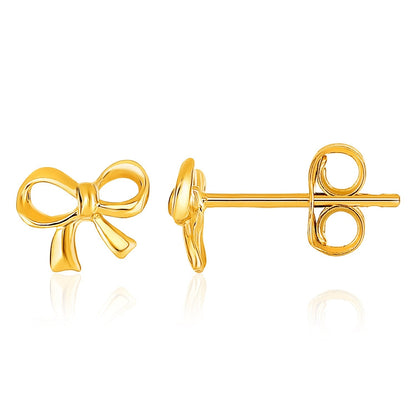 14k Yellow Gold Bow Style Post Earrings by Bids.com