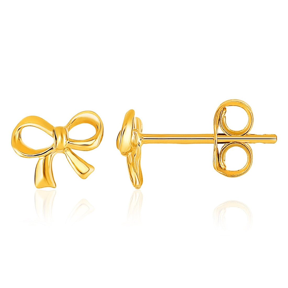 14k Yellow Gold Bow Style Post Earrings - accessories
