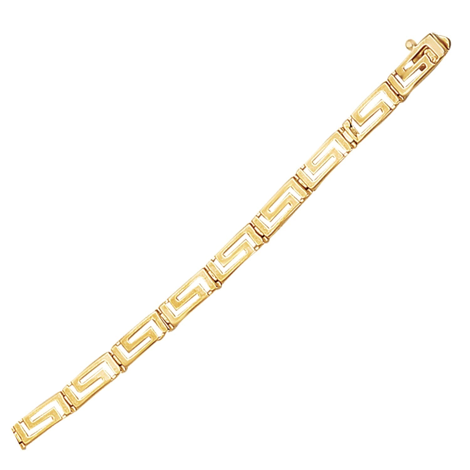 14k Yellow Gold Greek Fret Design Fancy Bracelet by Bids.com