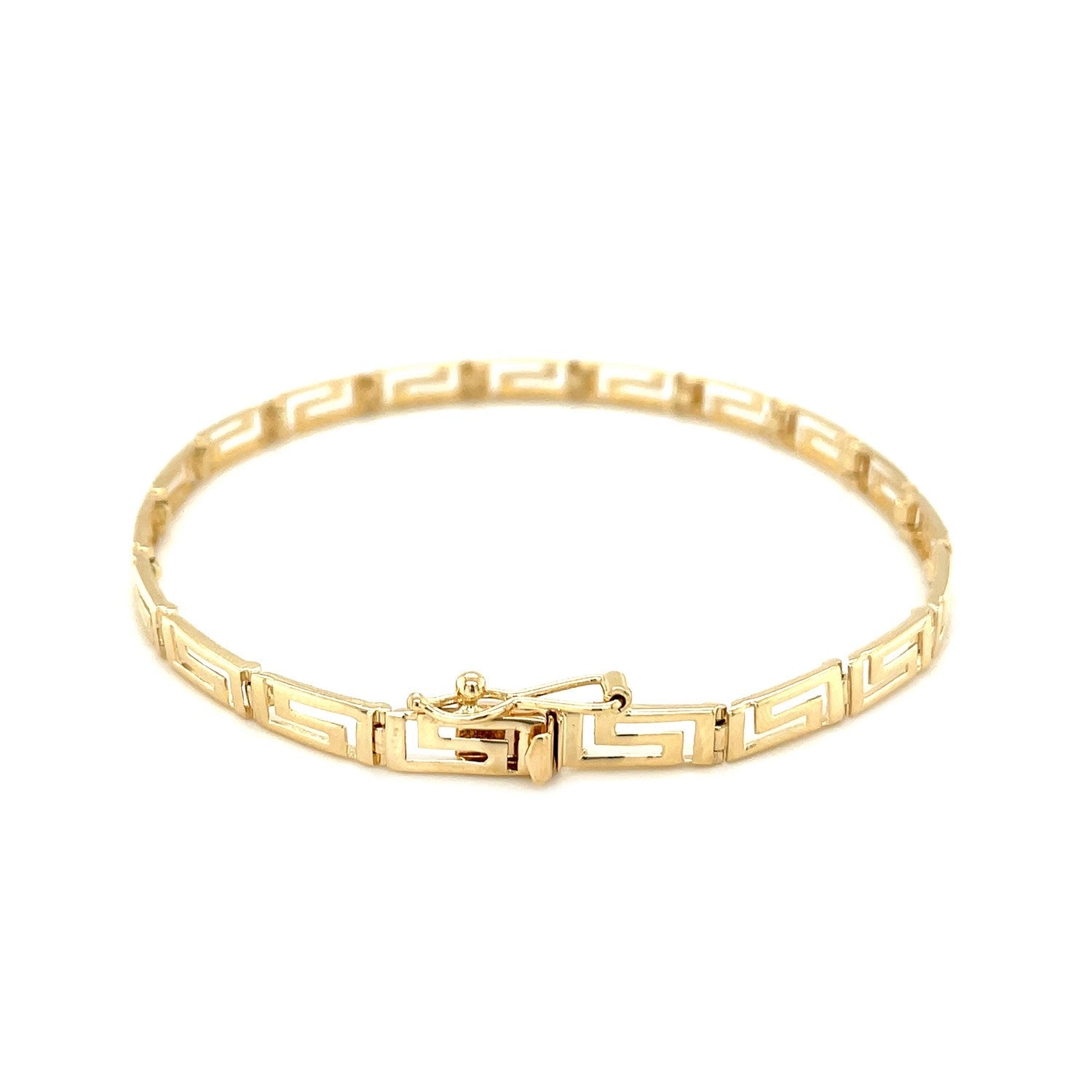 14k Yellow Gold Greek Fret Design Fancy Bracelet by Bids.com
