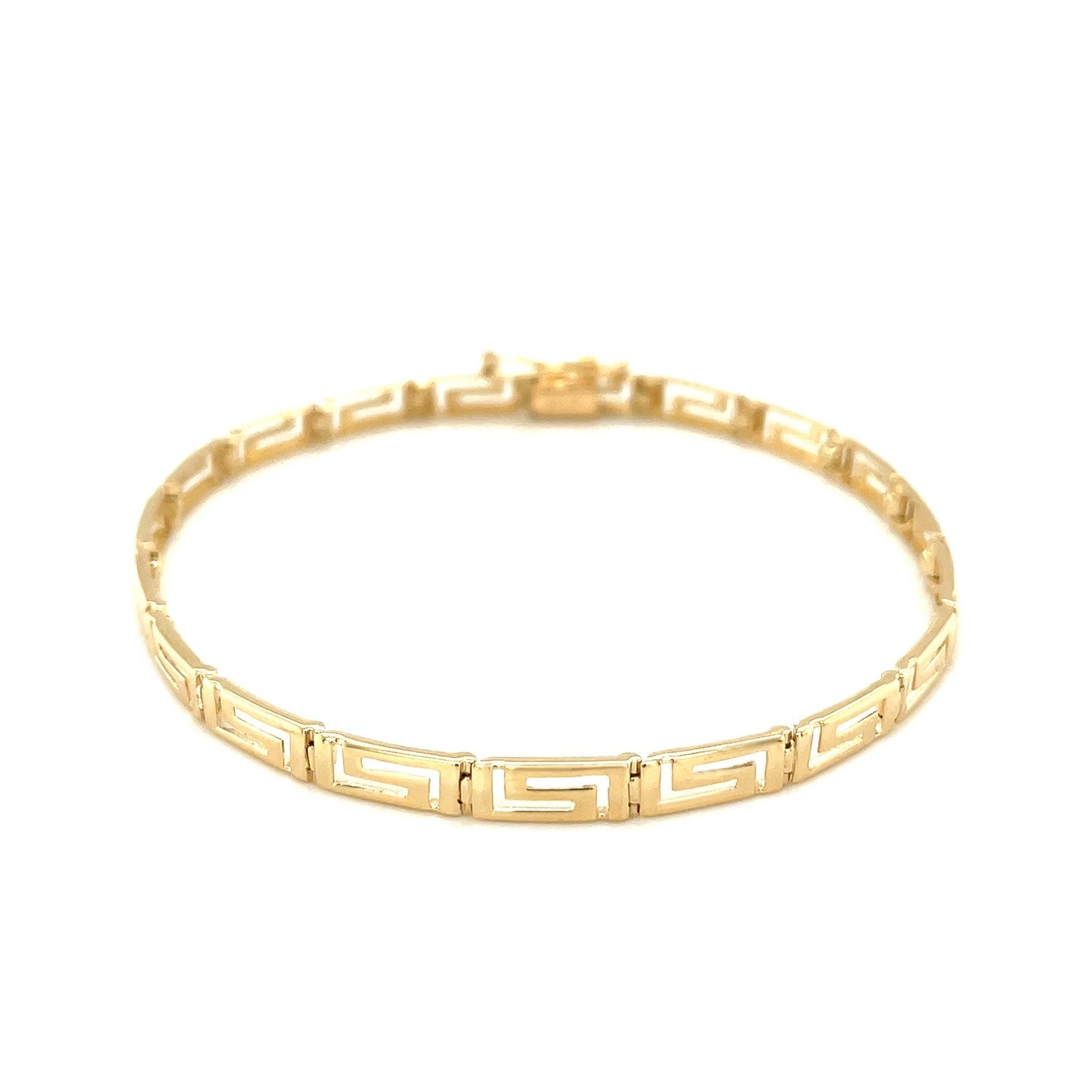 14k Yellow Gold Greek Fret Design Fancy Bracelet by Bids.com