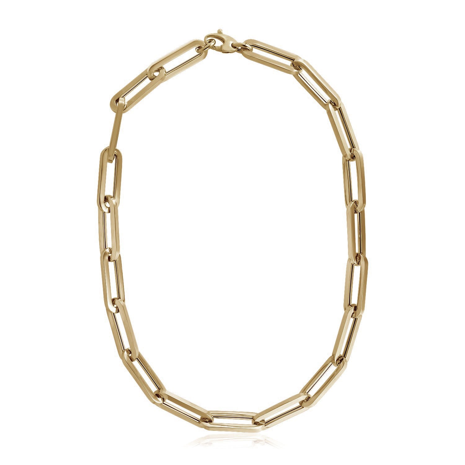 14k Yellow Gold Extra Wide Paperclip Chain Necklace by Bids.com