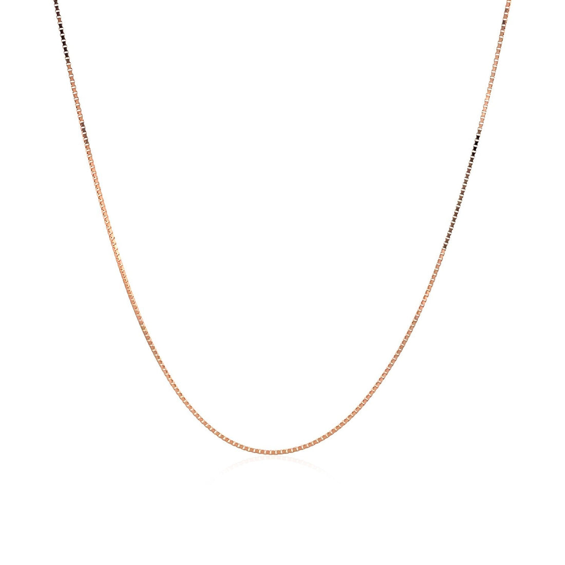 14k Rose Gold Classic Box Chain (0.60 mm) - DestGlow