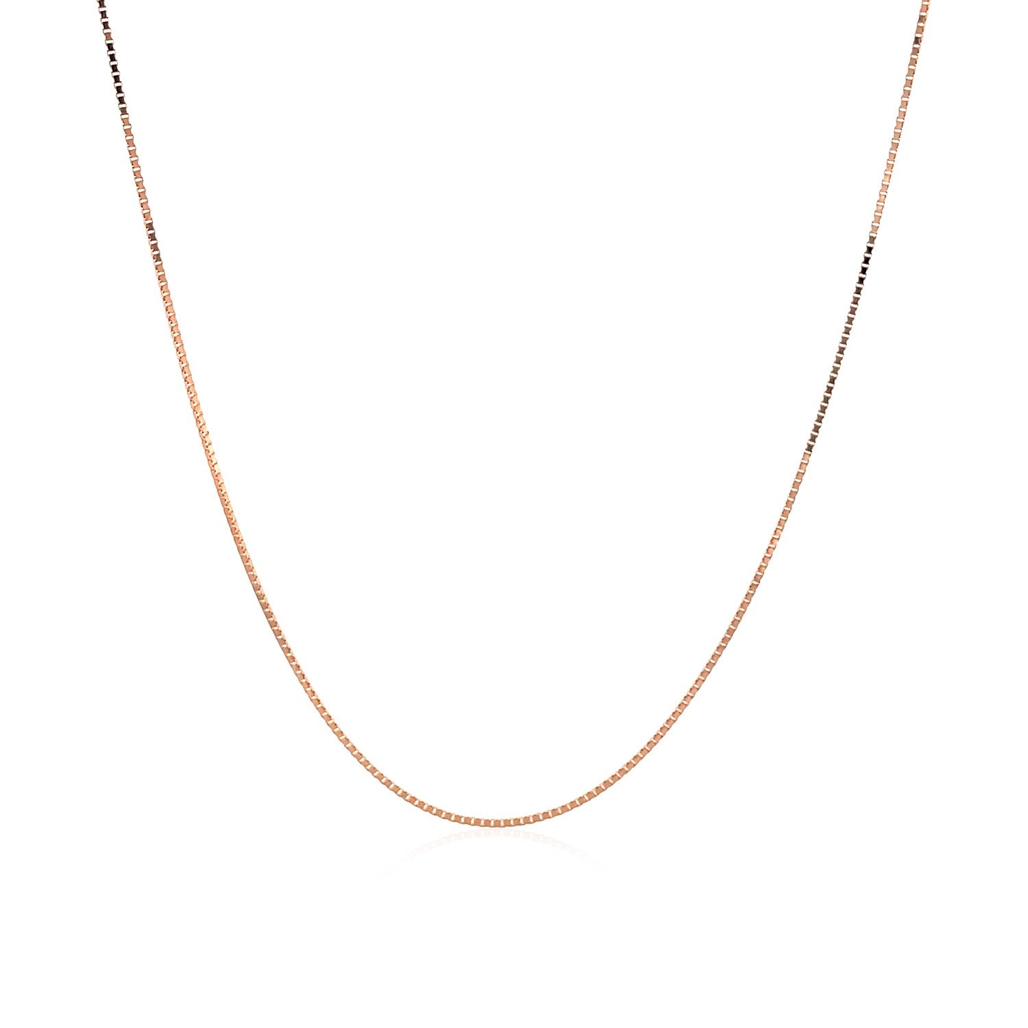 14k Rose Gold Classic Box Chain 0.6mm  DestGlow