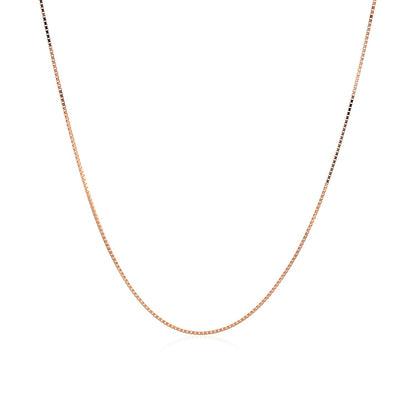 14k Rose Gold Classic Box Chain 0.6mm  DestGlow