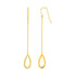 Textured Pear Shaped Long Drop Earrings in 14k Yellow Gold - DestGlow