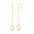 Textured Pear Shaped Long Drop Earrings in 14k Yellow Gold by Avera Group