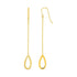 Textured Pear Shaped Long Drop Earrings in 14k Yellow Gold 