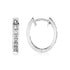 Sterling Silver Oval Hoop Earrings with Cubic Zirconias(3x15mm) - DestGlow