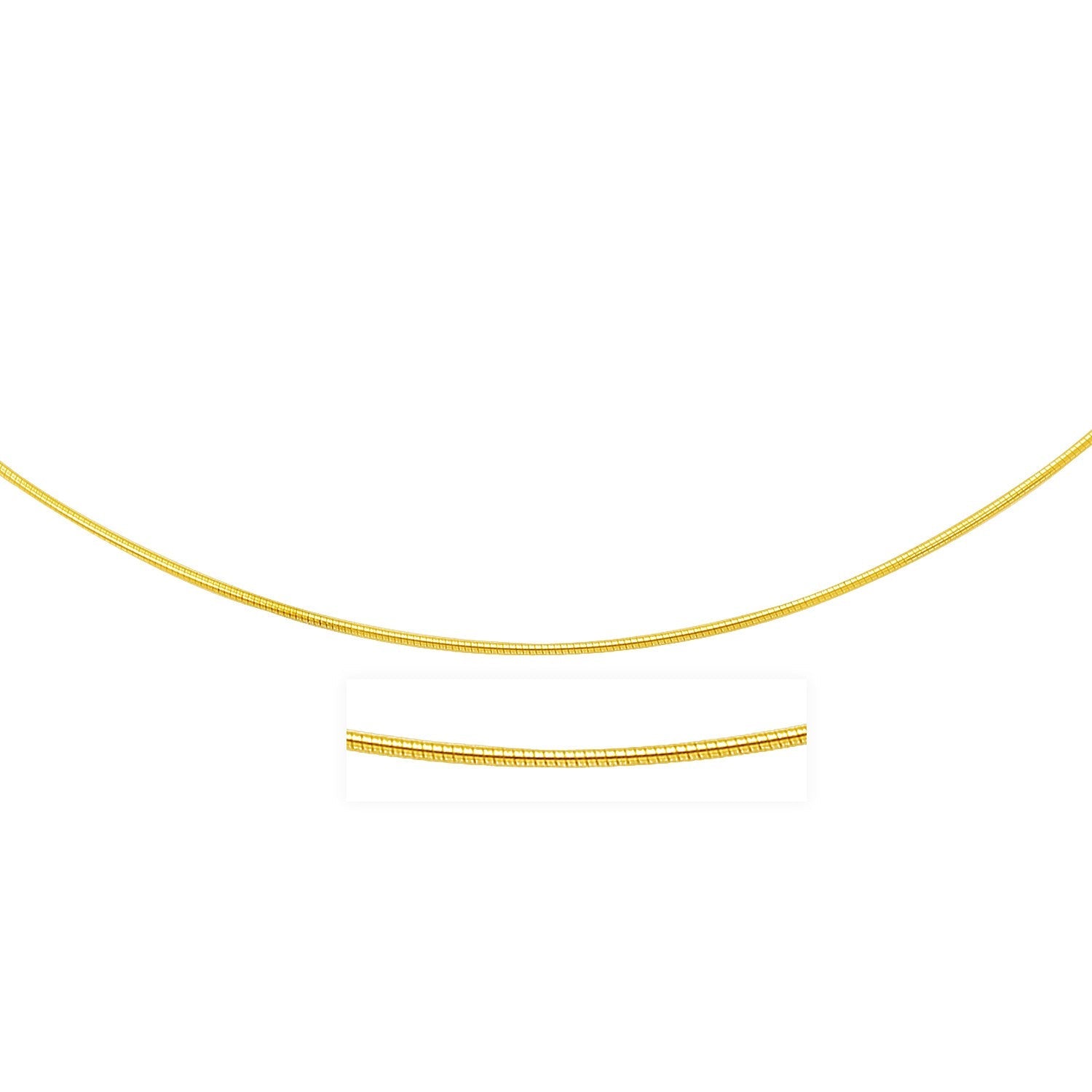14k Yellow Gold Thin Motif Round Omega Necklace by Bids.com