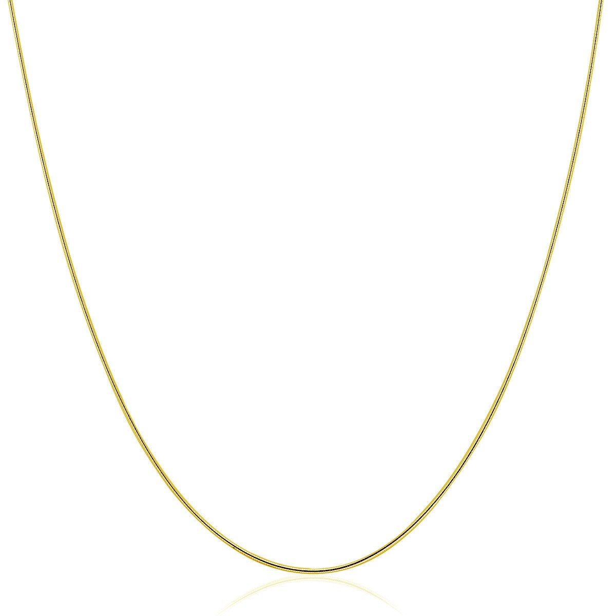 14k Yellow Gold Thin Motif Round Omega Necklace by Bids.com