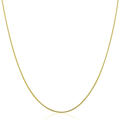 14k Yellow Gold Thin Motif Round Omega Necklace by Bids.com