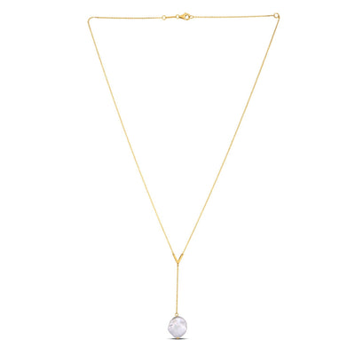14k Yellow Gold Tesoro Pearl Lariat Necklace