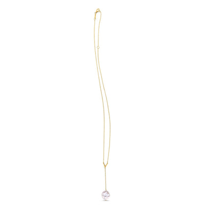 14k Yellow Gold Tesoro Pearl Lariat Necklace