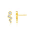 14k Yellow Gold Climber Post Earrings with Circles and Cubic Zirconias - accessories