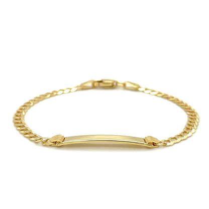 14k Yellow Gold Curb Link Style Children&