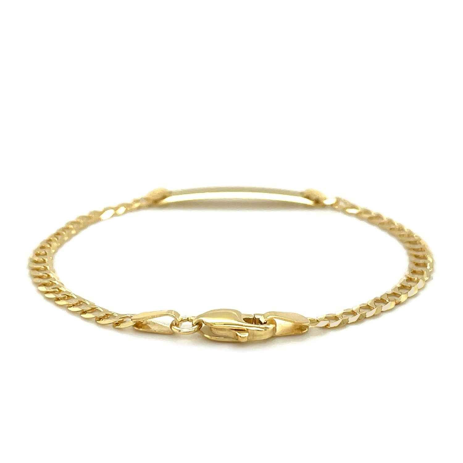 14k Yellow Gold Curb Link Style Children&