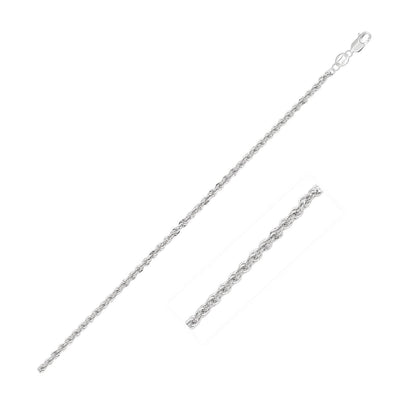 2.0mm 14k White Gold Light Rope Chain by Bids.com