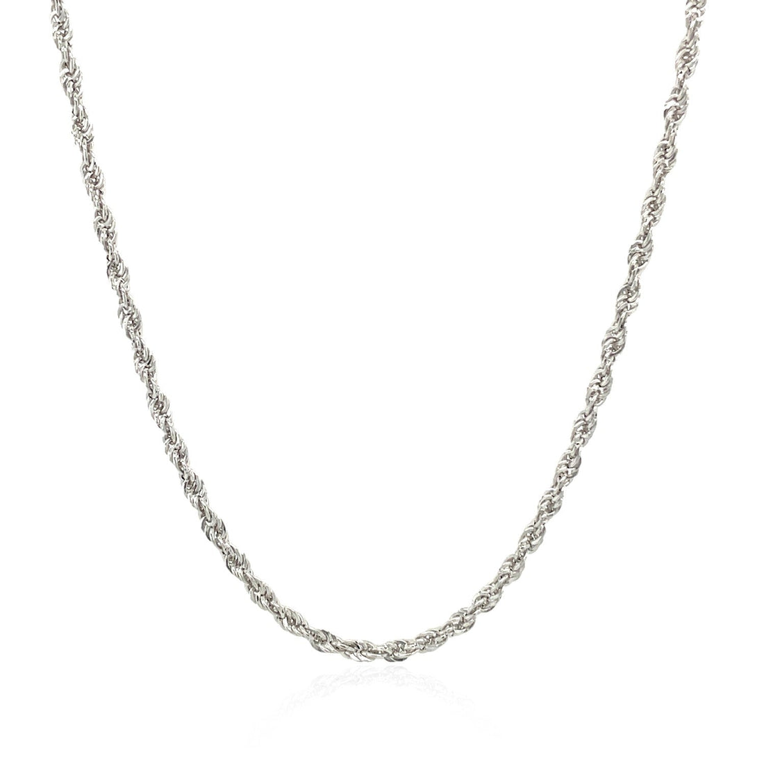 14k White Gold Light Rope Chain (2.00 mm) - DestGlow