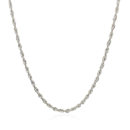14k White Gold Light Rope Chain (2.00 mm) - DestGlow