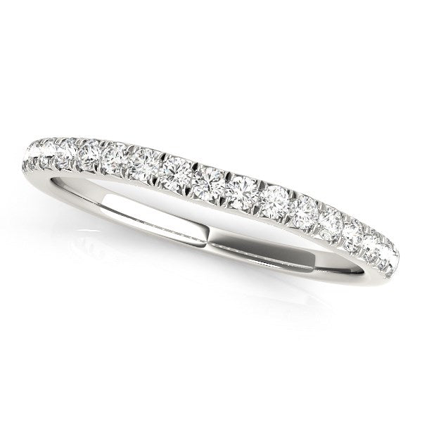 14k White Gold Curved Style Diamond Wedding Ring (1/3 cttw) by Bids.com