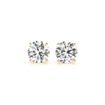 4 cttw Certified IGI Lab Grown Round Diamond Earrings 14k Yellow Gold (G/VS2) - DestGlow