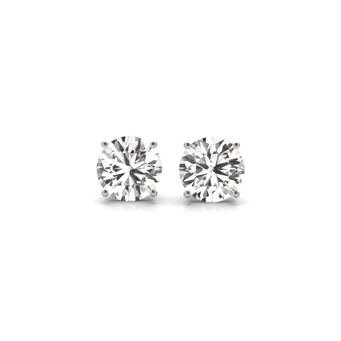 3 cttw Certified IGI Lab Grown Round Diamond Stud Earrings 14k White Gold(G/VS2) - DestGlow