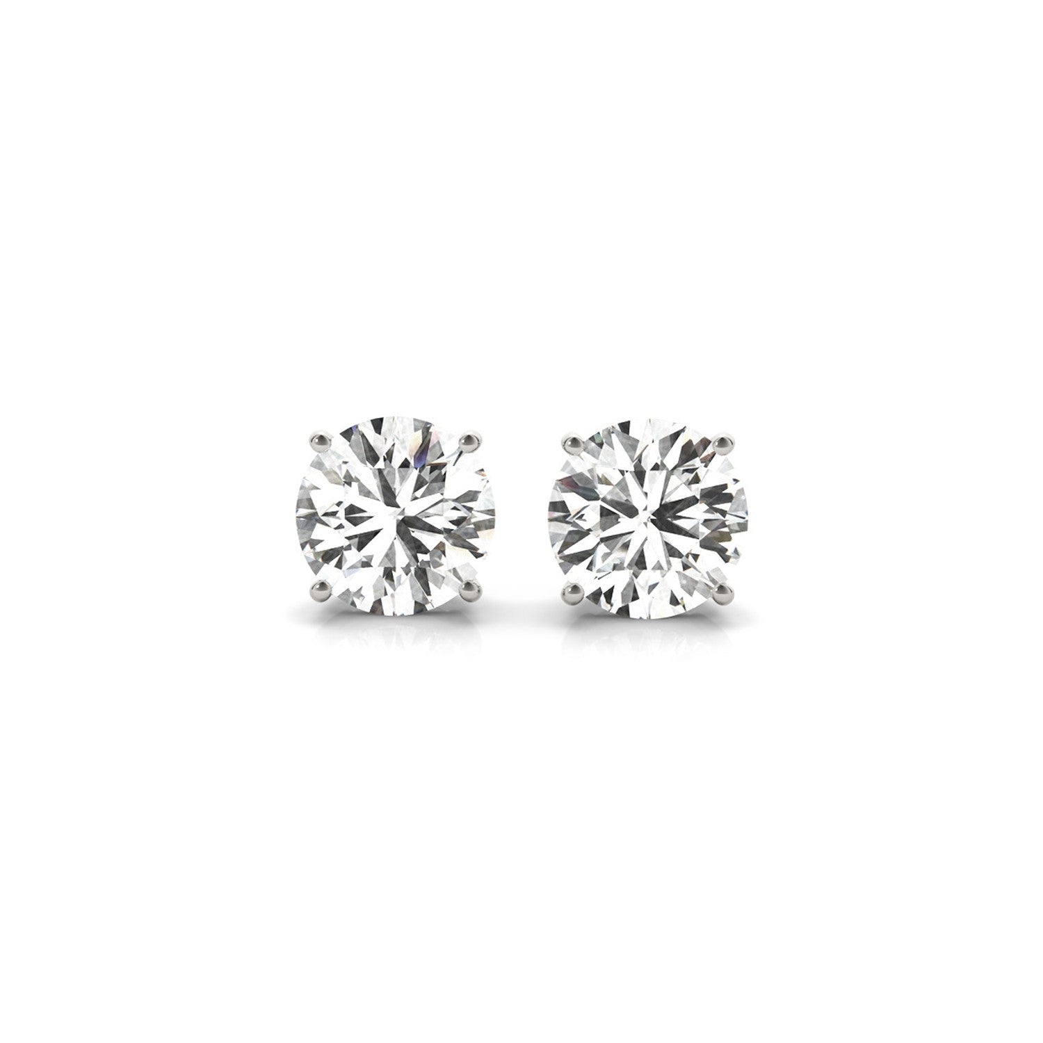 3 cttw Certified IGI Lab Grown Round Diamond Stud Earrings 14k White Gold(G/VS2) - DestGlow