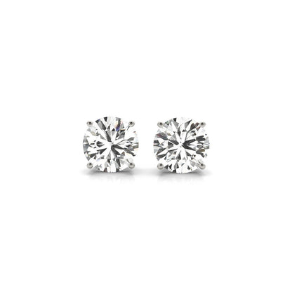 3 cttw Certified IGI Lab Grown Round Diamond Stud Earrings 14k White Gold(G/VS2) - DestGlow