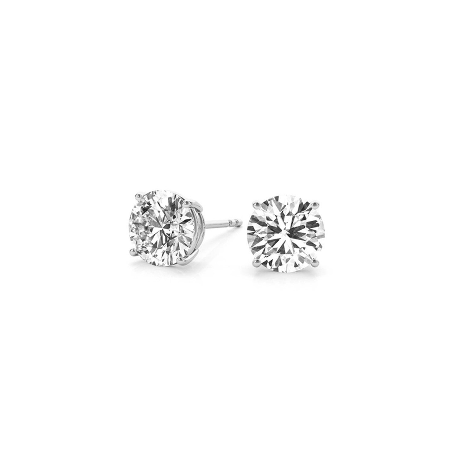 3 cttw Certified IGI Lab Grown Round Diamond Stud Earrings 14k White Gold(G/VS2) - DestGlow
