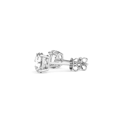 3 cttw Certified IGI Lab Grown Round Diamond Stud Earrings 14k White Gold(G/VS2) - DestGlow