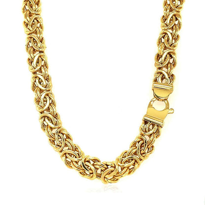 14k Yellow Gold Byzantine Motif Chain Necklace