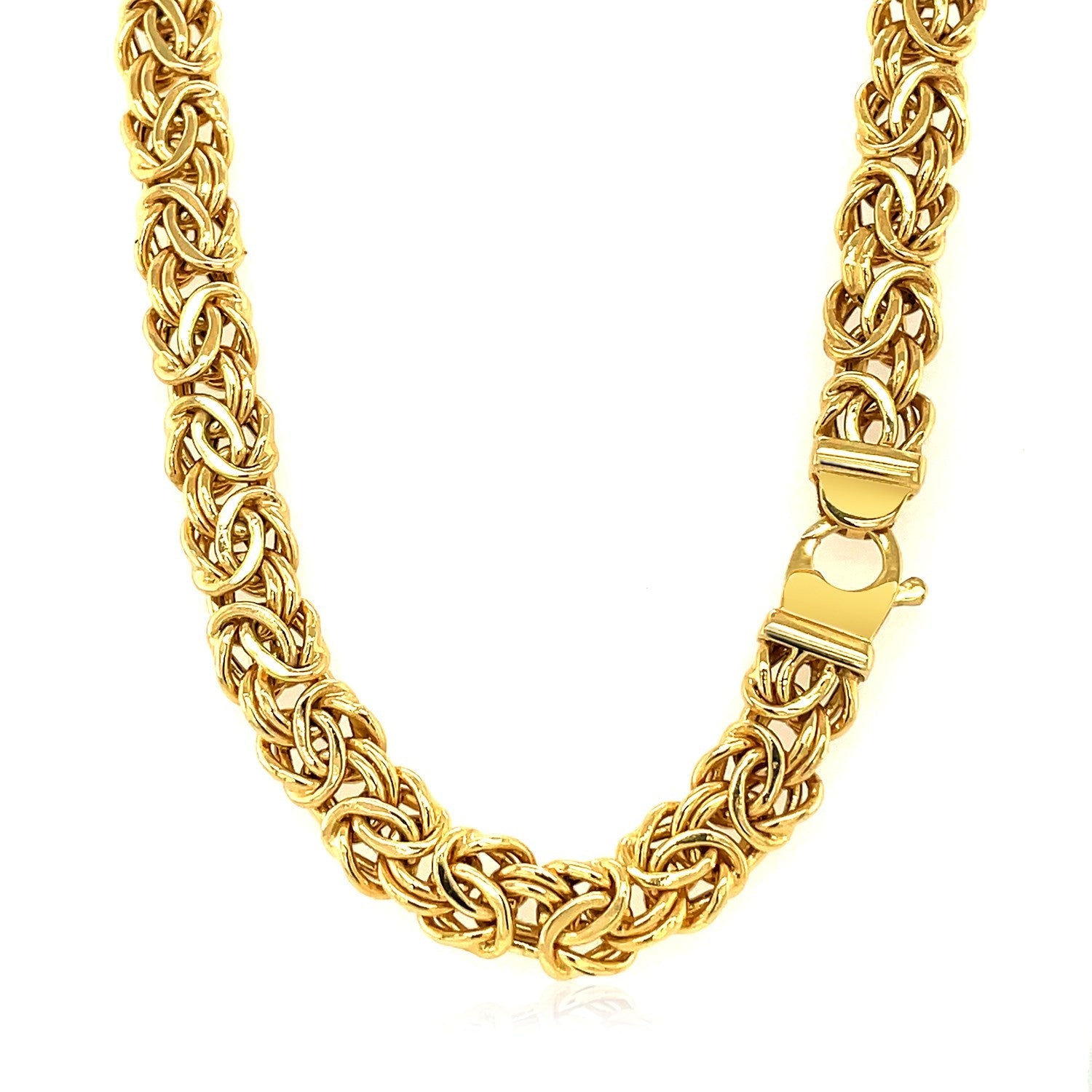 14k Yellow Gold Byzantine Motif Chain Necklace by Bids.com